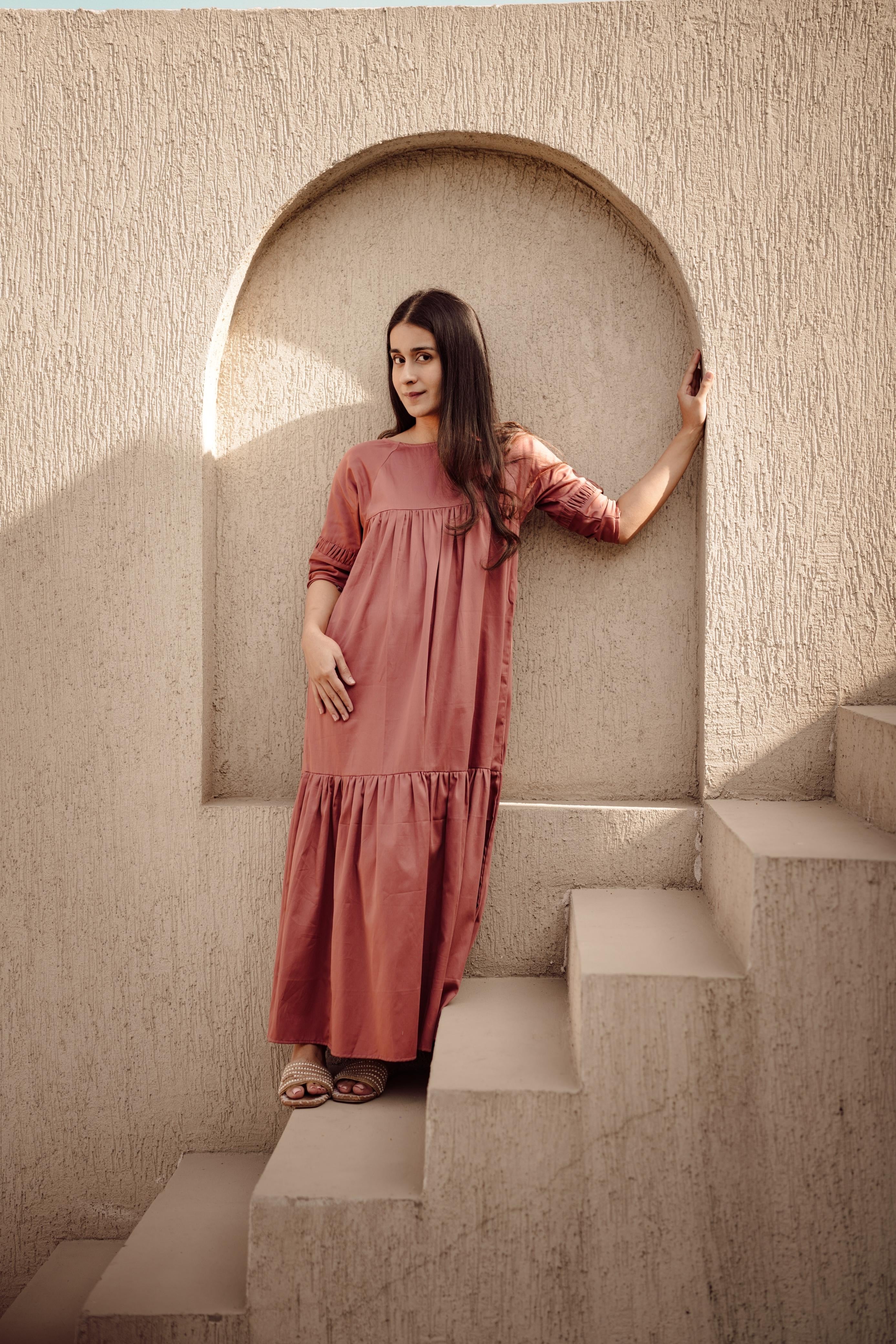 BURNT PEACH DRESS TRUECOTTON BURNT PEACH DRESS TRUECOTTON