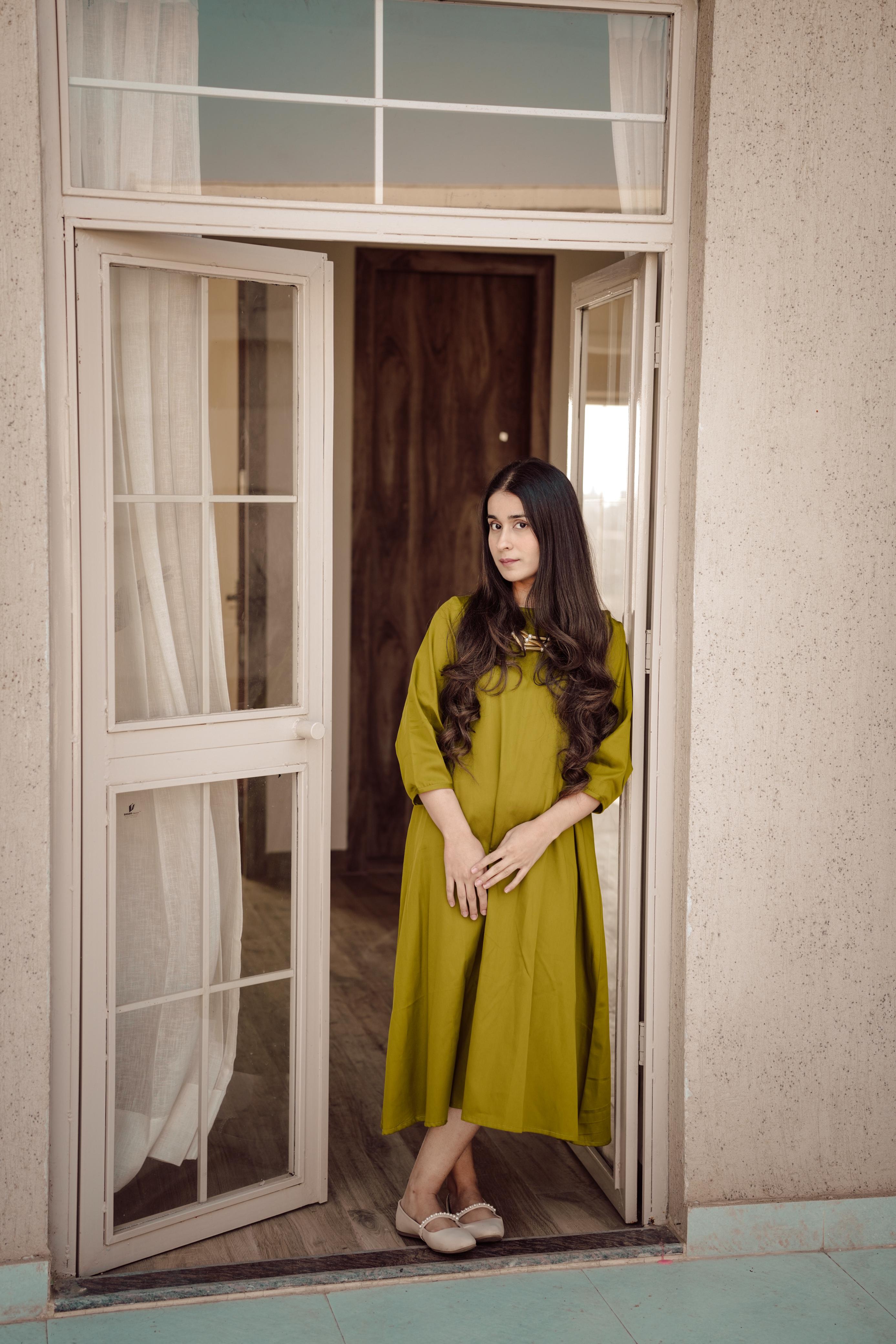 OLIVE GREEN DRESS TRUECOTTON OLIVE GREEN DRESS TRUECOTTON