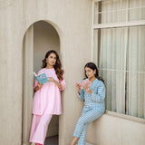 QUEEN BLUE CHECKERED CO-ORD