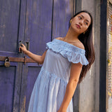 BLUE VERTICAL  DRESS