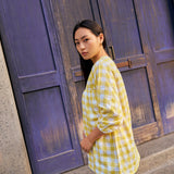 YELLOW CHECKERED SHORT KURTA