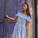 BLUE VERTICAL  DRESS