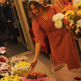 RED CHECKERED DRESS