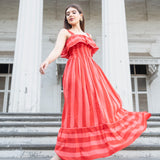 POP STRIPE MAXI DRESS