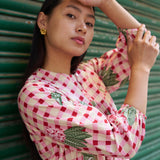 PINK CHECKERED SHORT KURTI