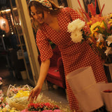 RED CHECKERED DRESS
