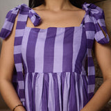 PURPLE STRIPE MAXI  DRESS