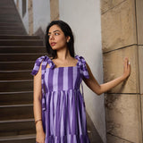 PURPLE STRIPE MAXI  DRESS