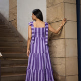 PURPLE STRIPE MAXI  DRESS