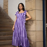 PURPLE STRIPE MAXI  DRESS