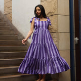 PURPLE STRIPE MAXI  DRESS